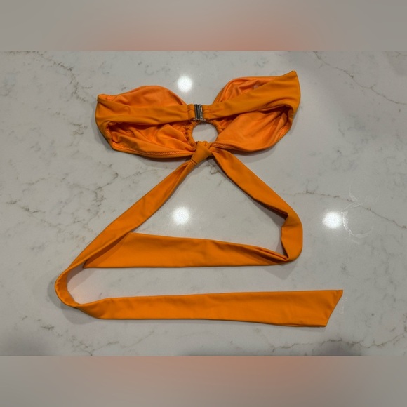 Ramy Brook Marie Halter Bikini Top Bright Orange Size M - Picture 5 of 9
